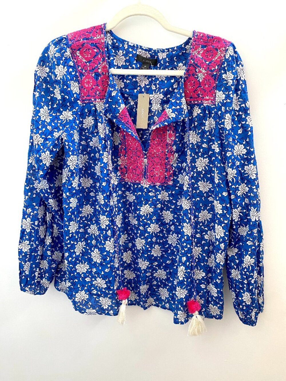 J. Crew Starina Floral Embroidered Blouse NWT Size Medium